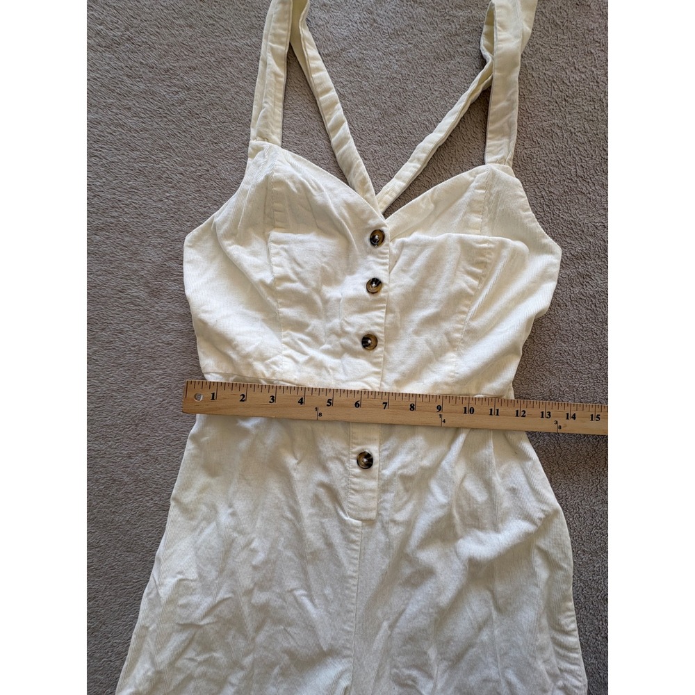 Knot Sisters Cream Wide Leg Button Front Jumpsuit Women's Size Small - Picture 4 of 10